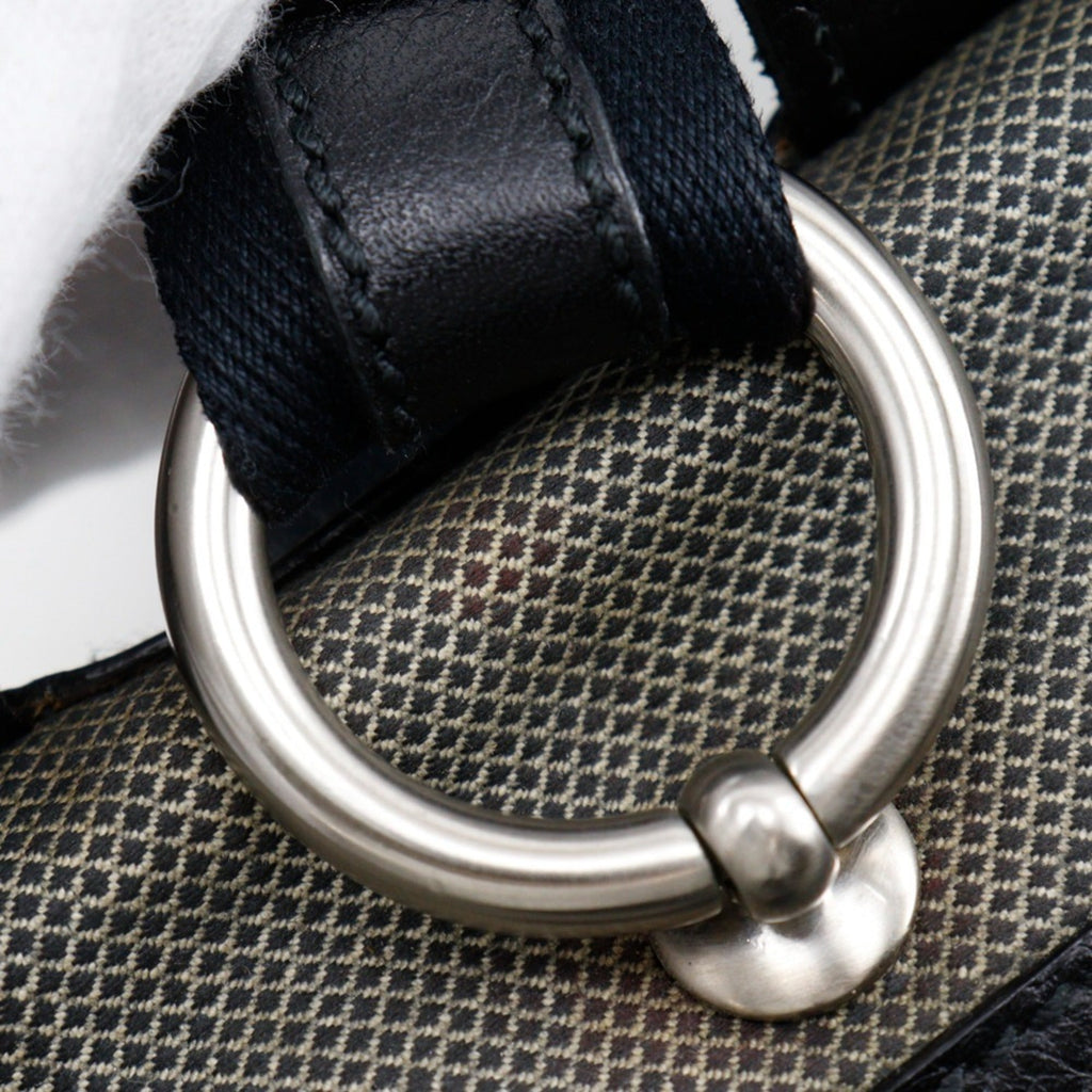 Bottega Veneta Black Gray Canvas Leather Tote Bag
