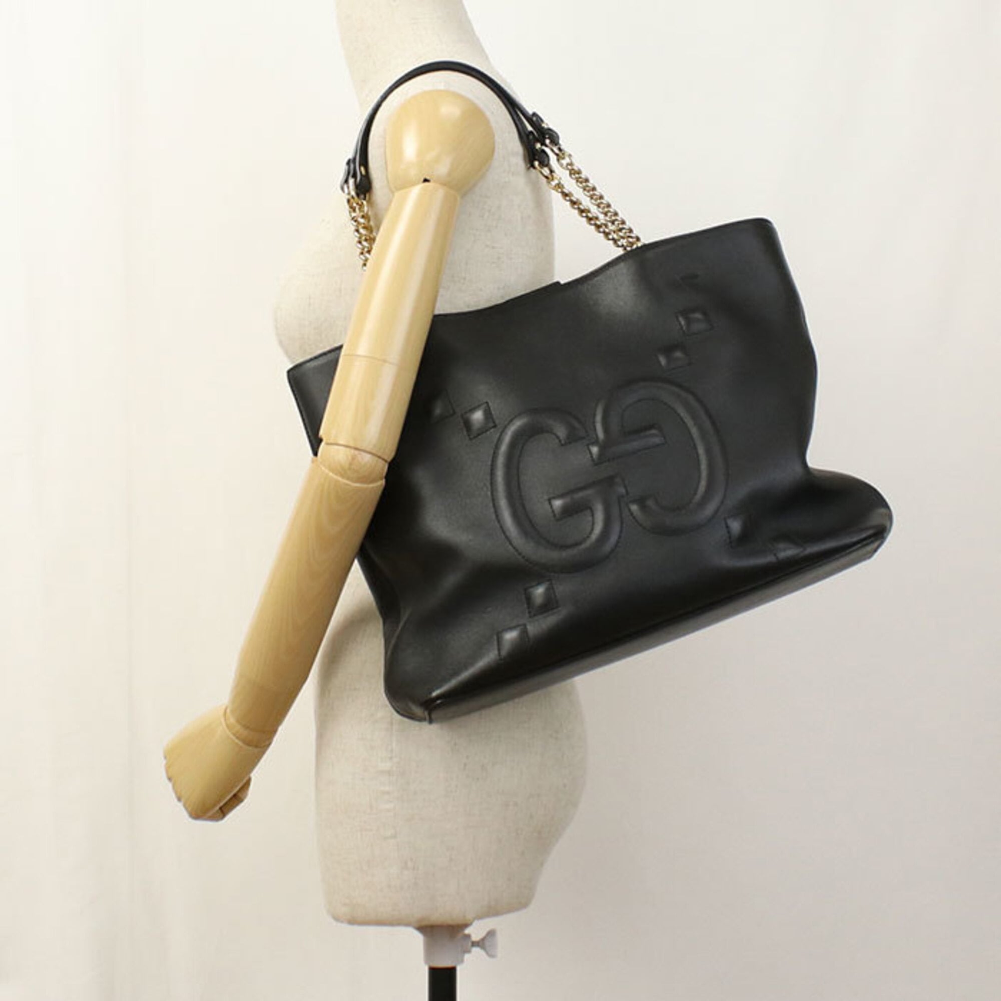 Gucci Black Leather Tote Bag (Pre-Owned)