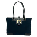 Gucci Black Canvas Leather Handbag Shoulder Bag Tote Bag (Pre-Owned)