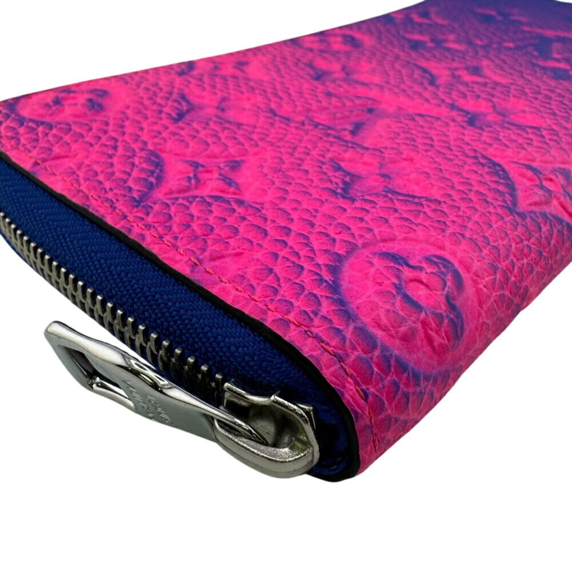 Louis Vuitton Blue Pink Leather Long Wallet