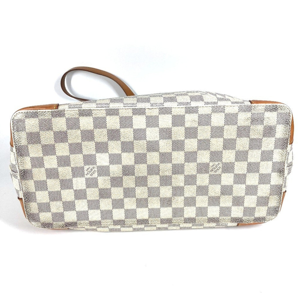 Louis Vuitton White Yellow Damier Azur Shoulder Bag Tote Bag
