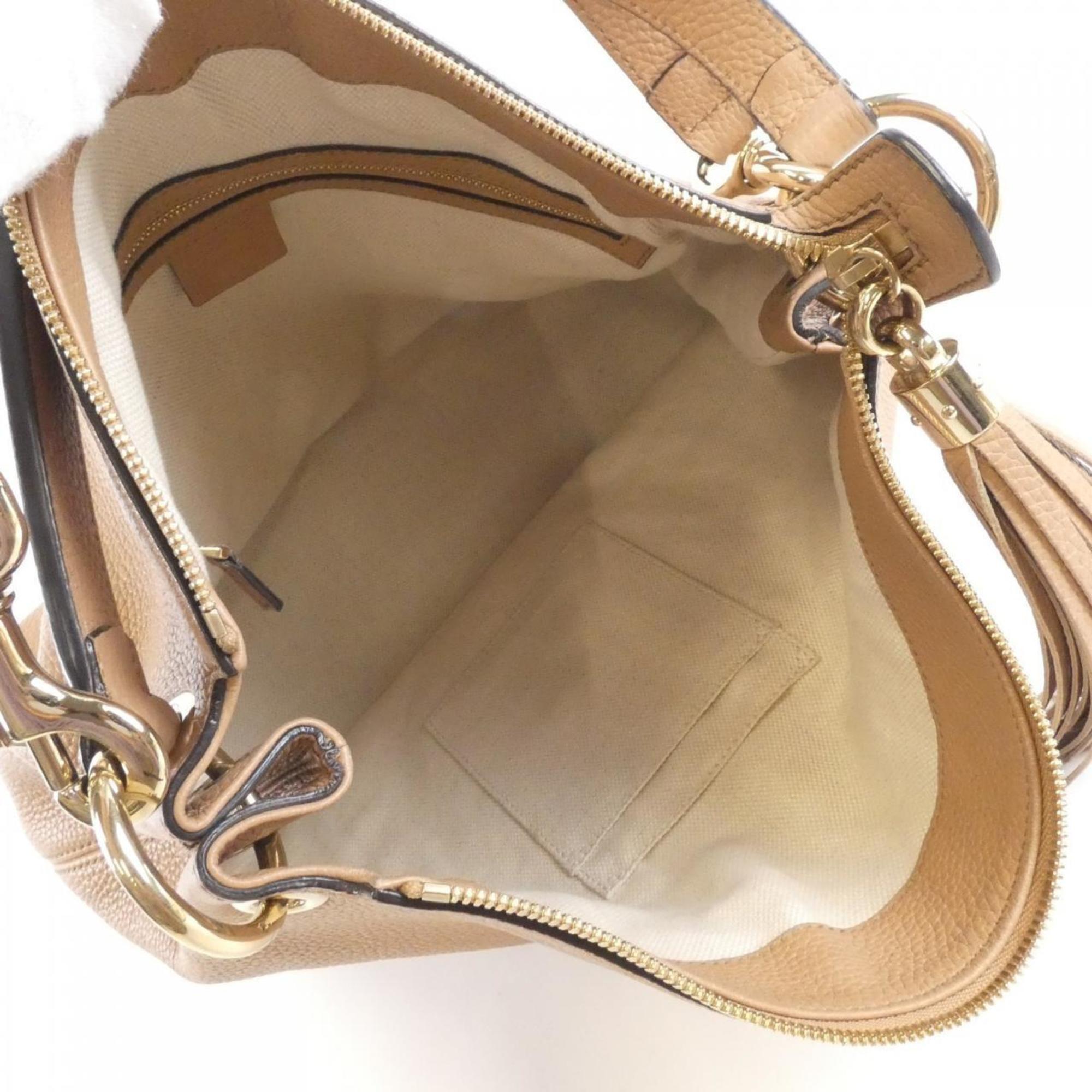 Gucci Beige Leather Shoulder Bag (Pre-Owned)