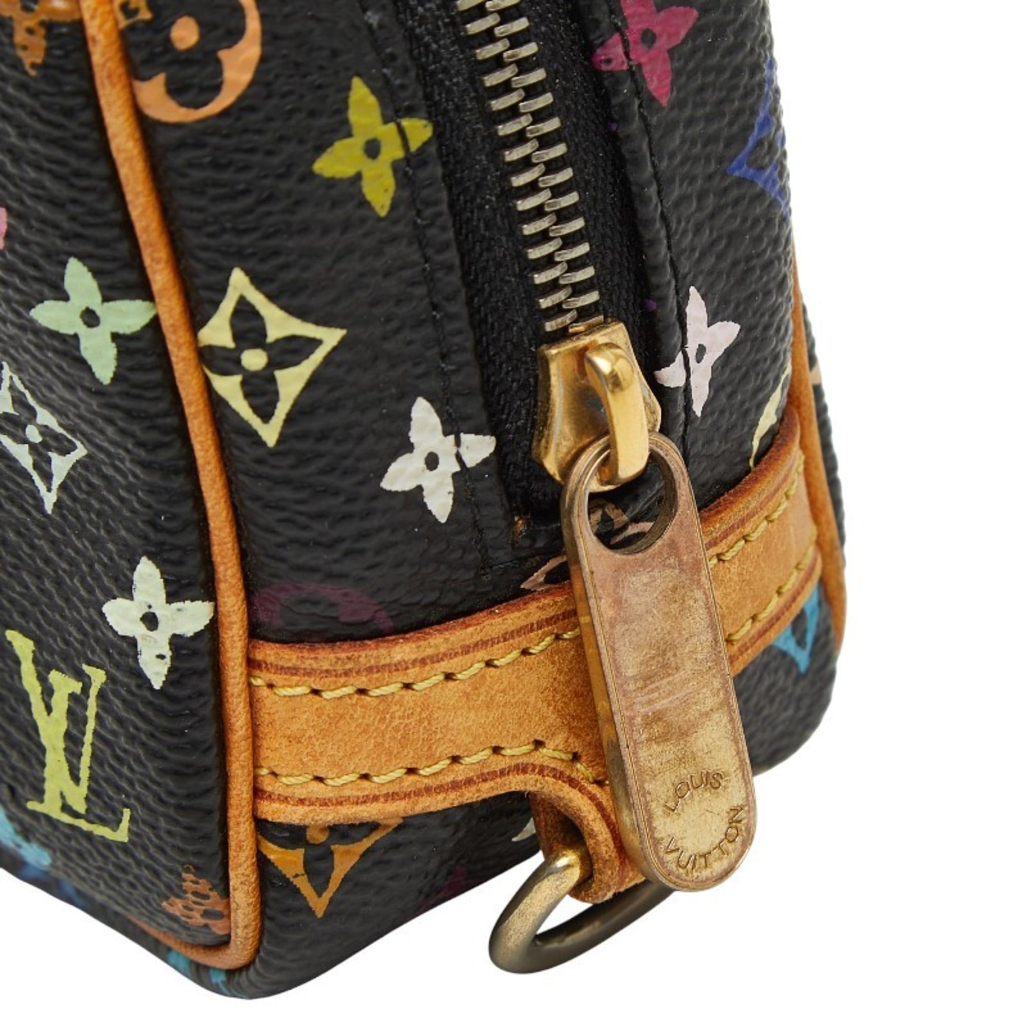 Louis Vuitton Black Multi-Color Pvc Leather Pouch