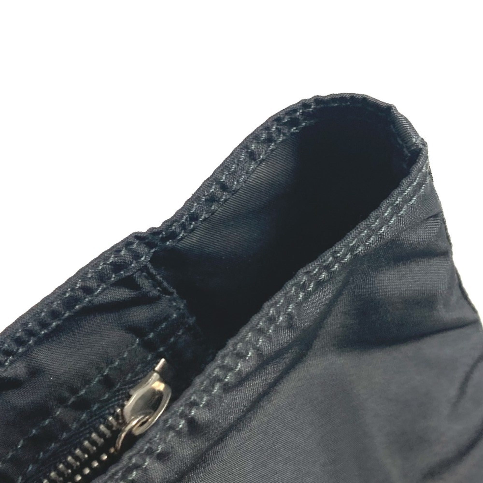 Prada Black Multi-Color Nylon Leather Handbag Shoulder Bag Tote Bag