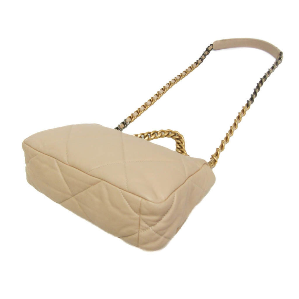 Chanel Light Beige Leather Shoulder Bag