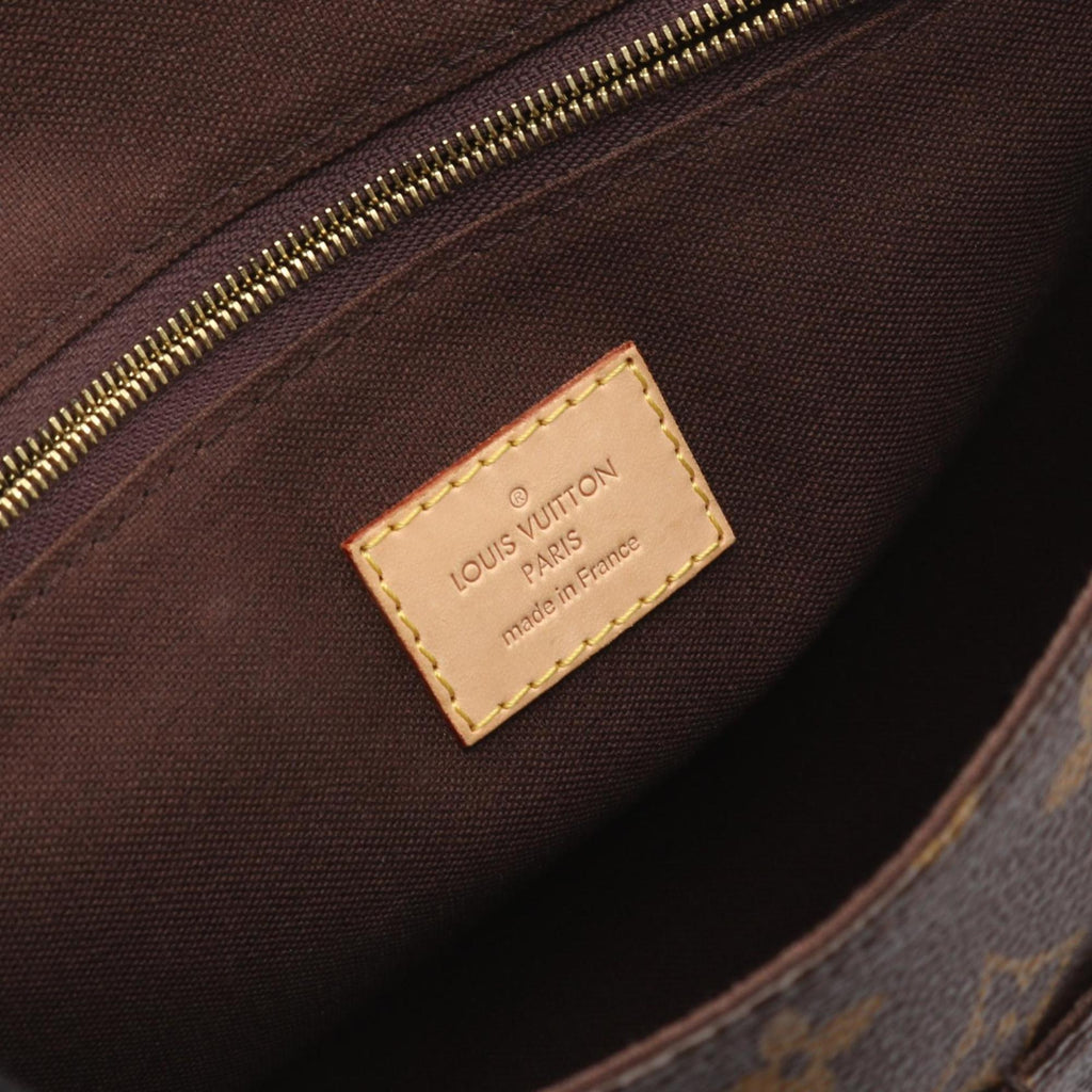 Louis Vuitton Brown Coated Canvas Leather Handbag Shoulder Bag