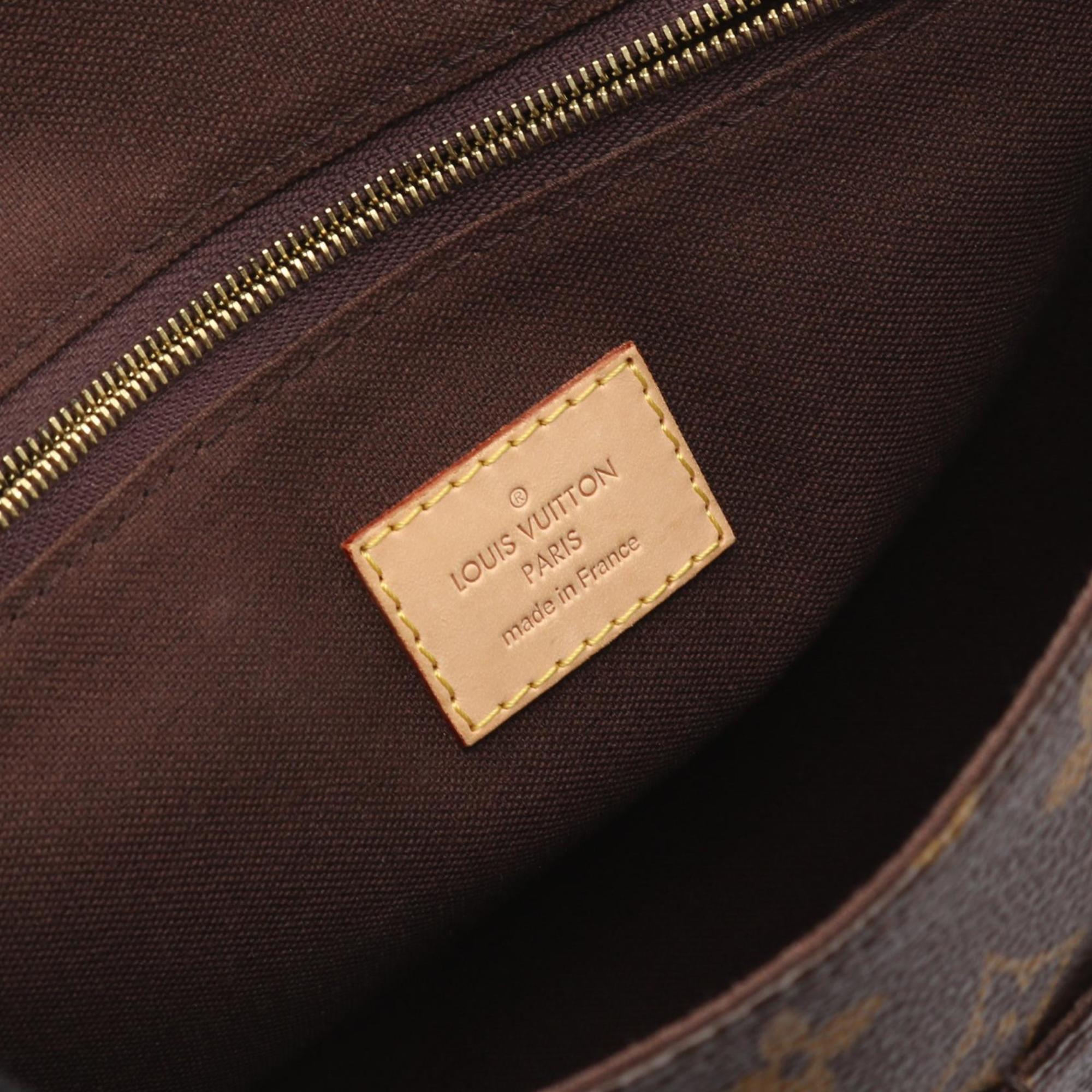 Louis Vuitton Brown Coated Canvas Leather Handbag Shoulder Bag
