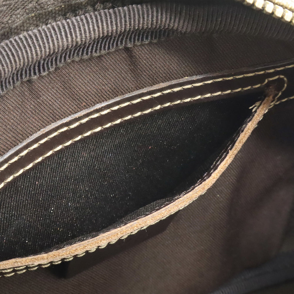 Gucci Beige Dark Brown Khaki Gg Supreme Canvas Leather Pochette Shoulder Bag (Pre-Owned)
