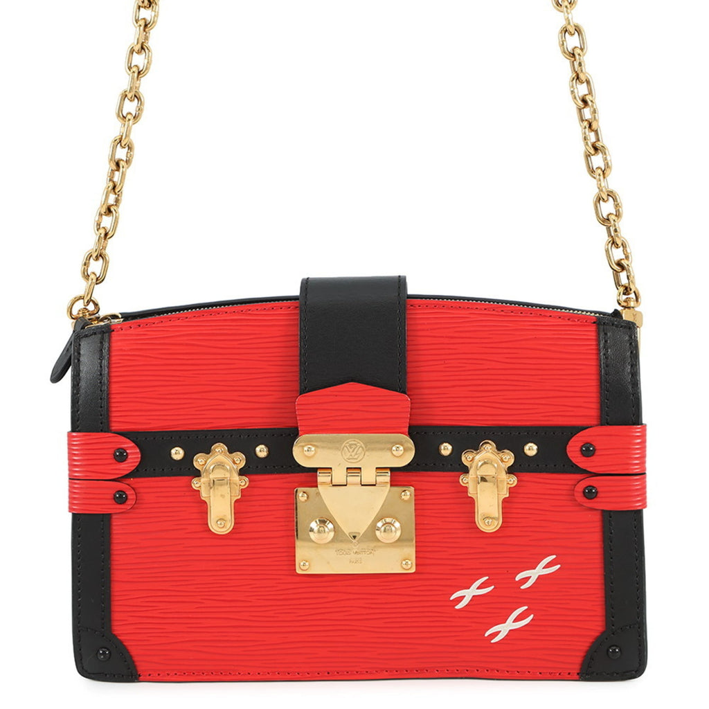 Louis Vuitton Red Color Epi Leather Clutch Bag Shoulder Bag