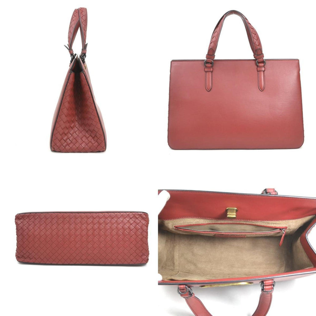 Bottega Veneta Burgundy Intrecciato Handbag Shoulder Bag