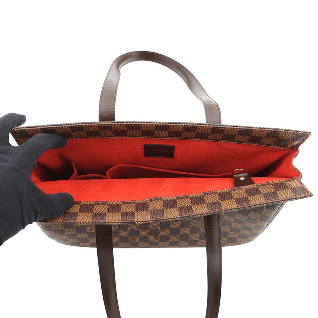 Louis Vuitton Damier Damier Canvas Ebene Red Color Shoulder Bag Tote Bag
