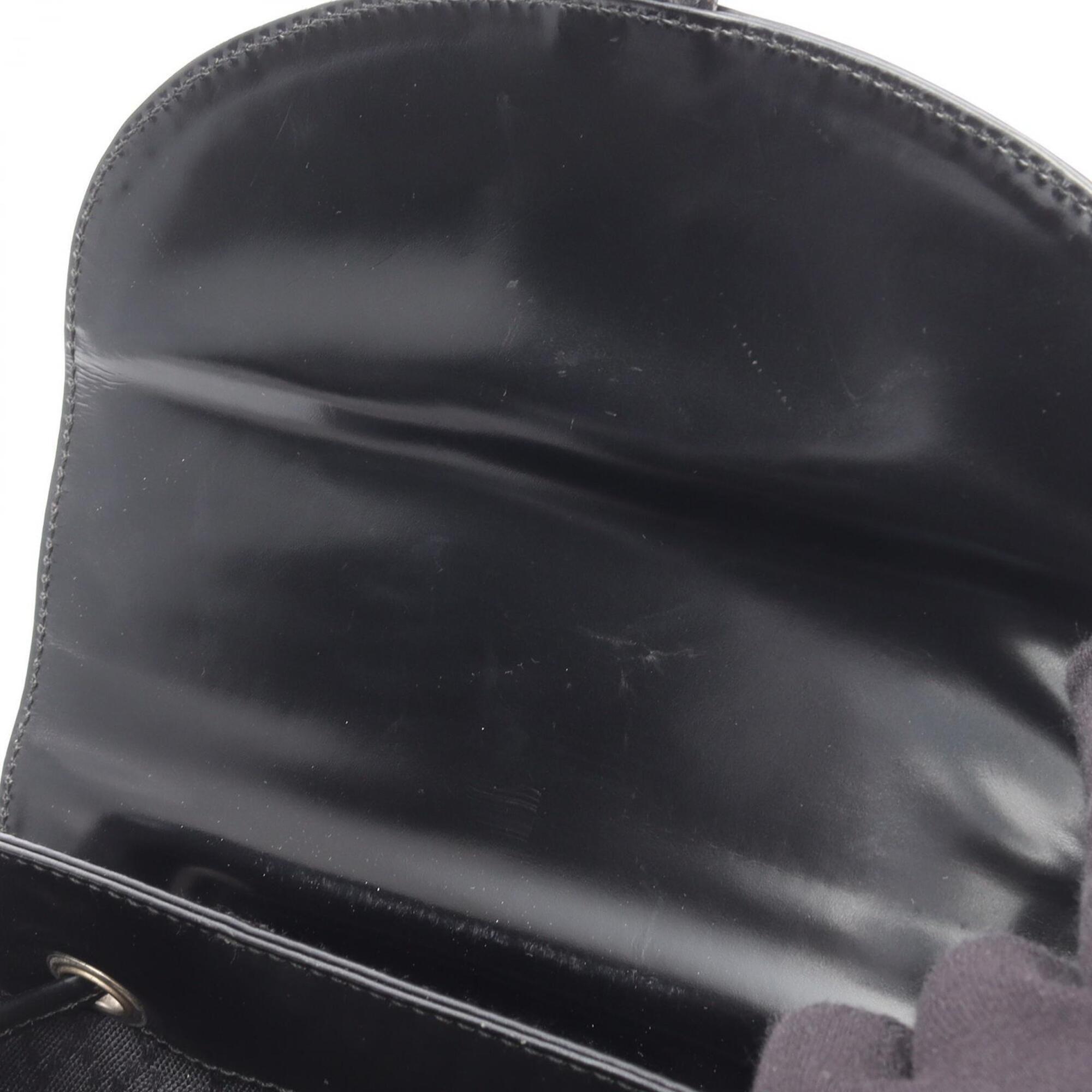 Gucci Black Nylon Leather Backpack Handbag (Pre-Owned)