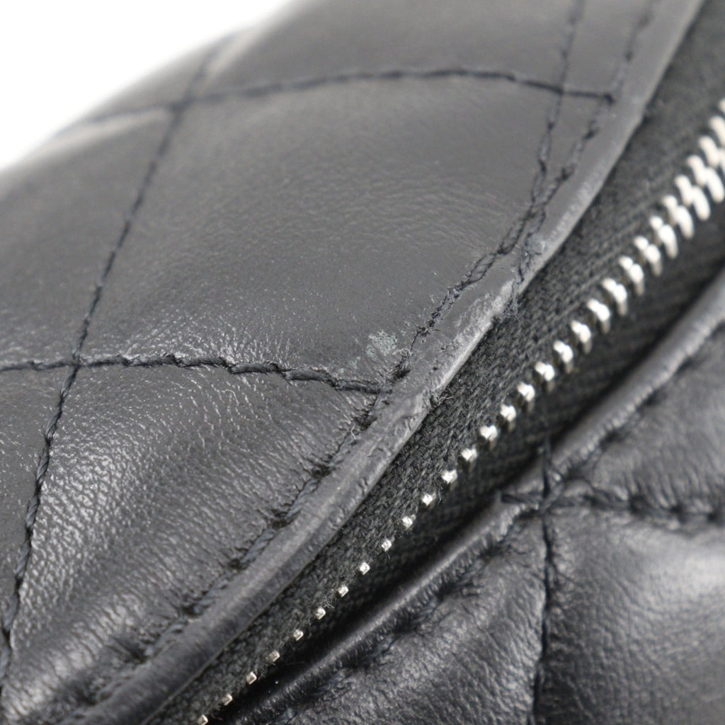 Chanel Black Leather Fanny Pack Sling Bag