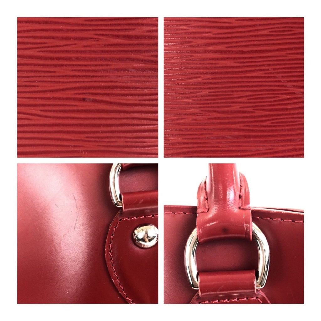 Louis Vuitton Red Color Leather Handbag Tote Bag