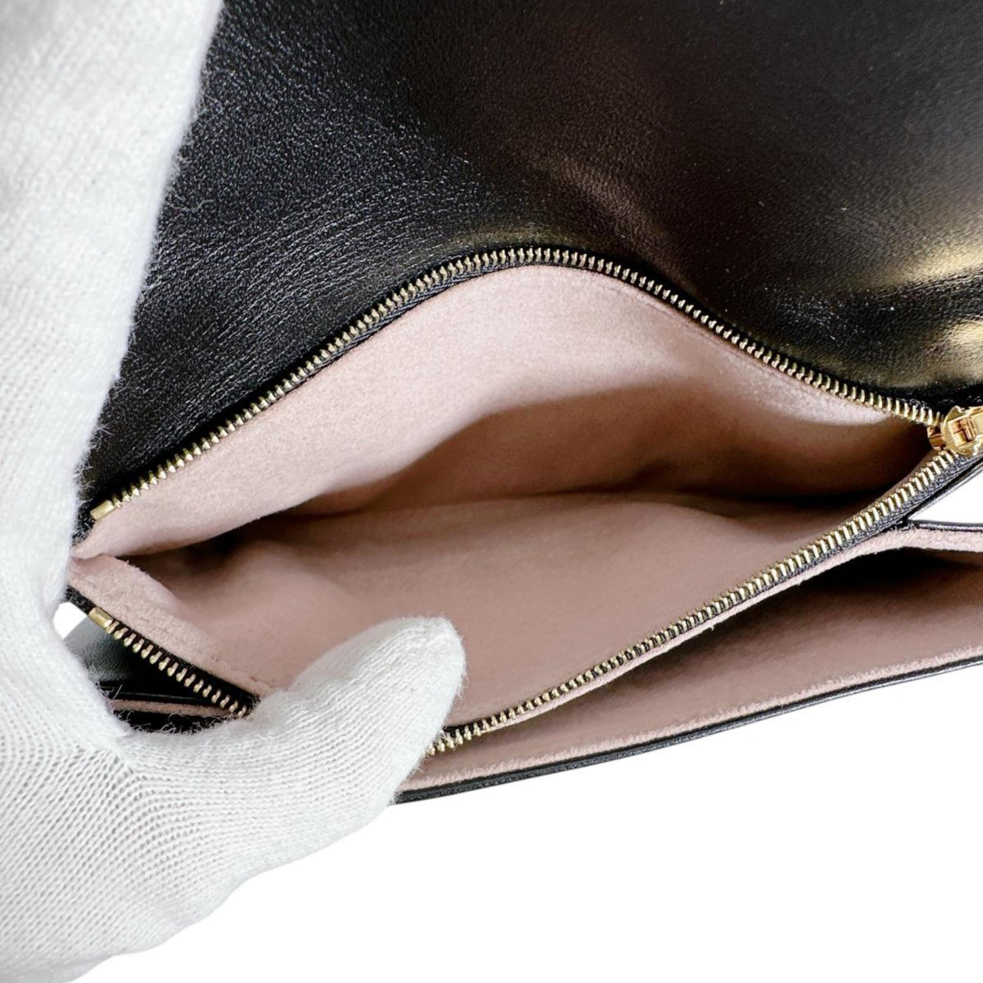 Louis Vuitton Black Leather Pochette Shoulder Bag