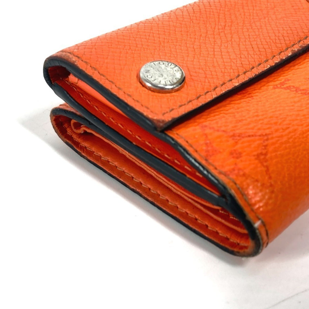 Louis Vuitton Taigarama Orange Taiga Leather Monogram Wallet (Tri-Fold)