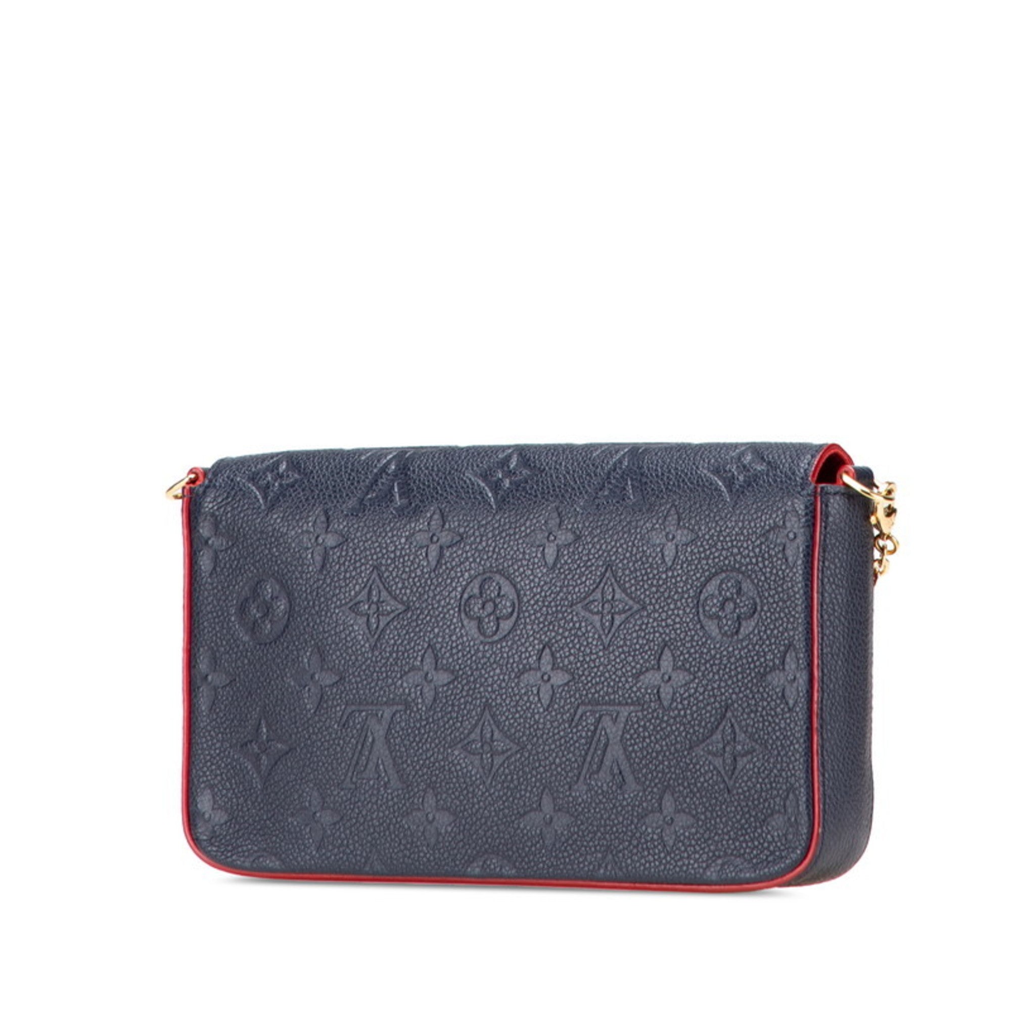 Louis Vuitton Marine Rouge Navy Leather Pochette Shoulder Bag