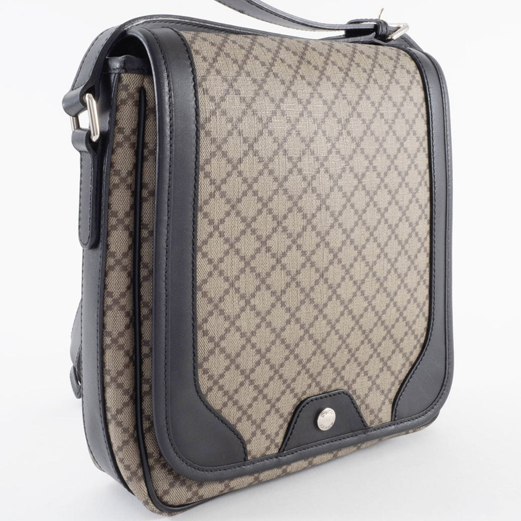 Gucci Beige Black Pvc Leather Shoulder Bag (Pre-Owned)