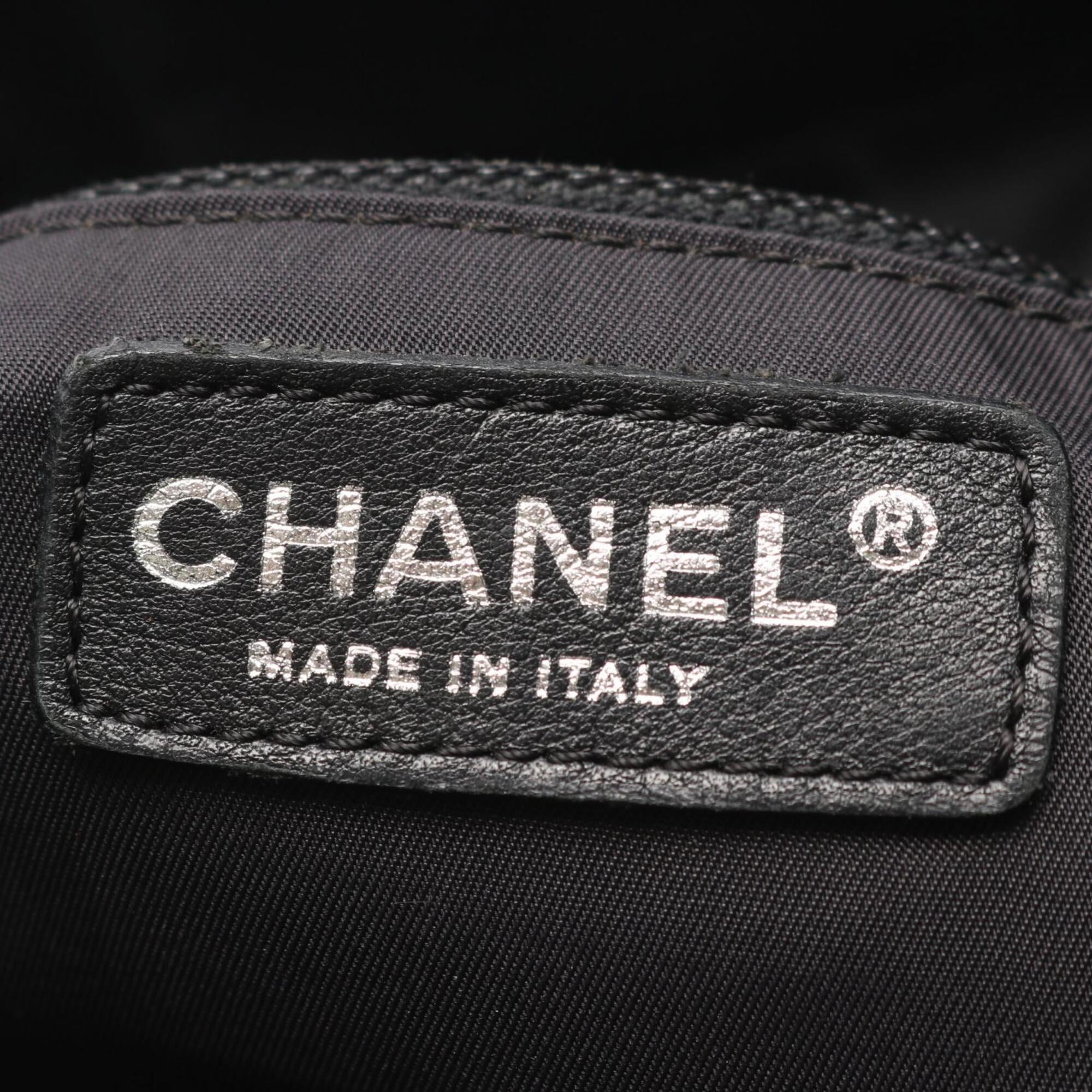 Chanel Black Coated Canvas Leather Handbag Tote Bag