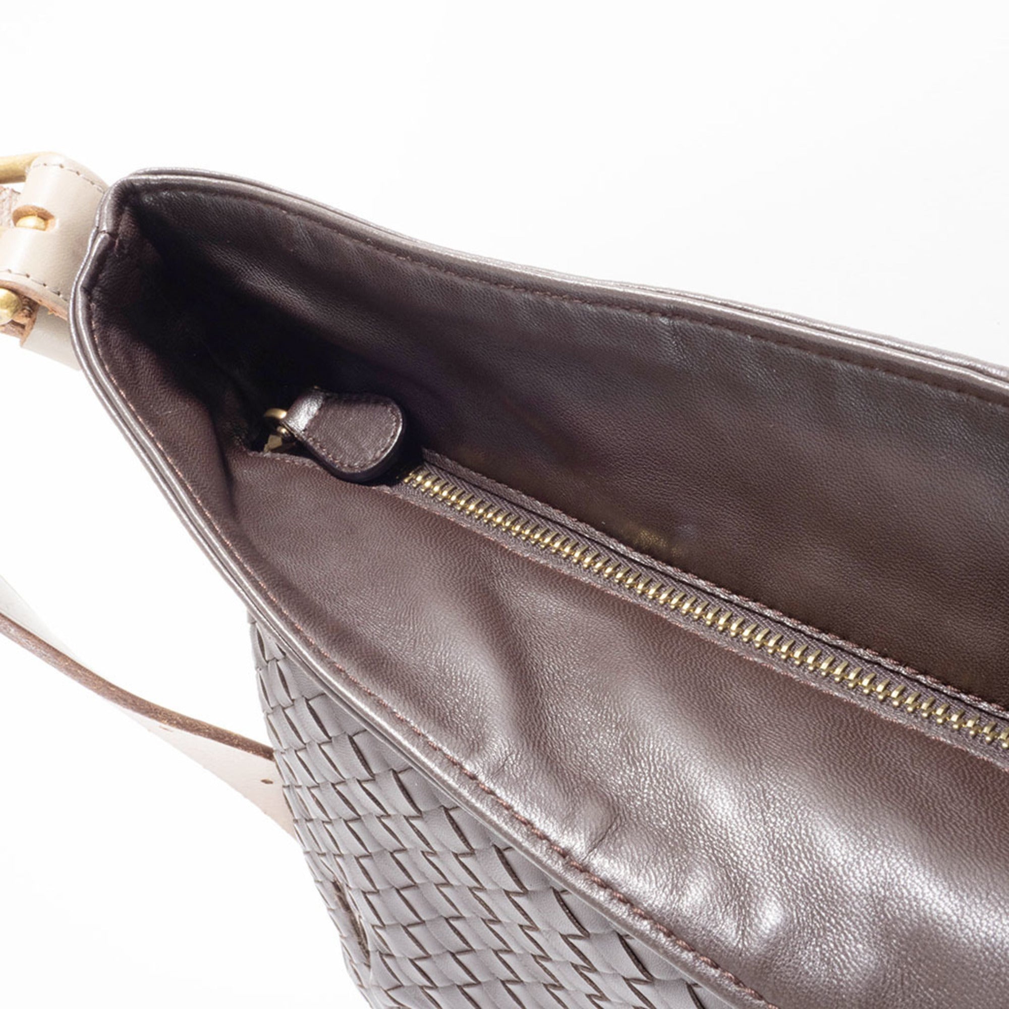 Bottega Veneta Dark Brown Leather Shoulder Bag