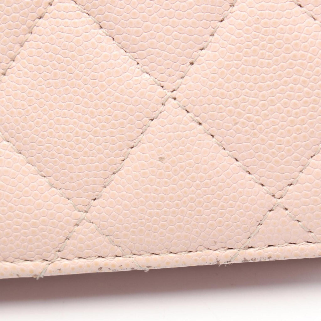 Chanel Pink Grained Calfskin Wallet (Bi-Fold)