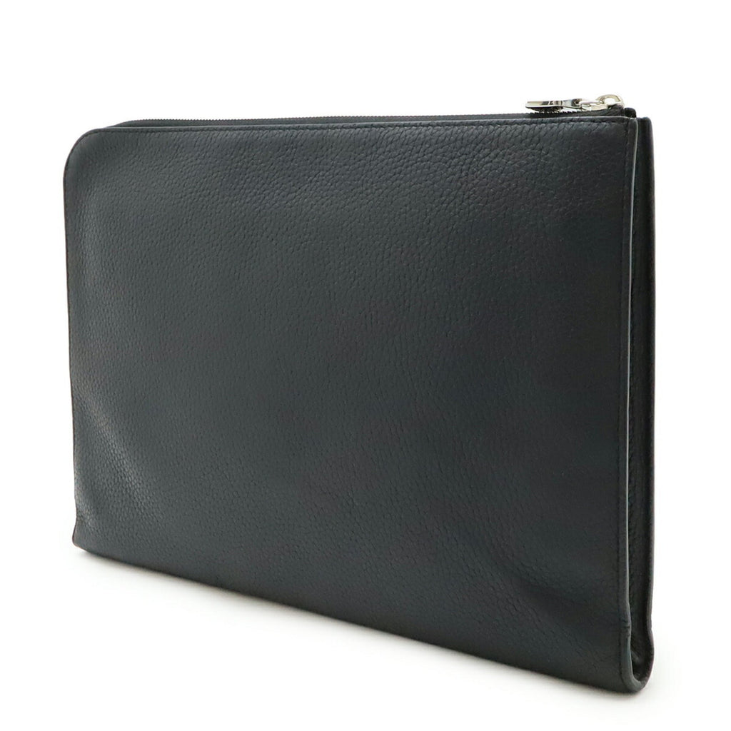 Louis Vuitton Black Noir Leather Clutch Bag Pochette
