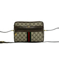 Gucci Brown Green Red Color Pvc Leather Shoulder Bag (Pre-Owned)