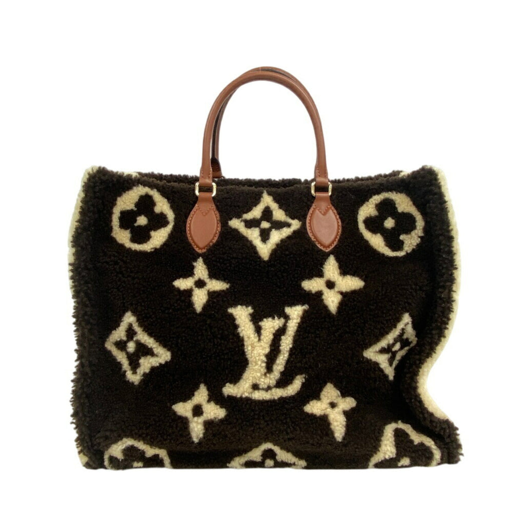 Louis Vuitton Brown Ivory Leather Handbag