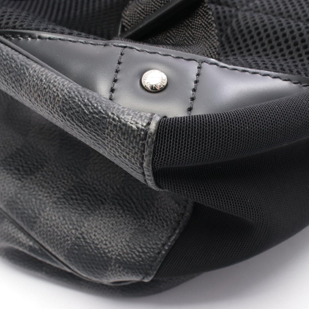 Louis Vuitton Black Coated Canvas Leather Backpack