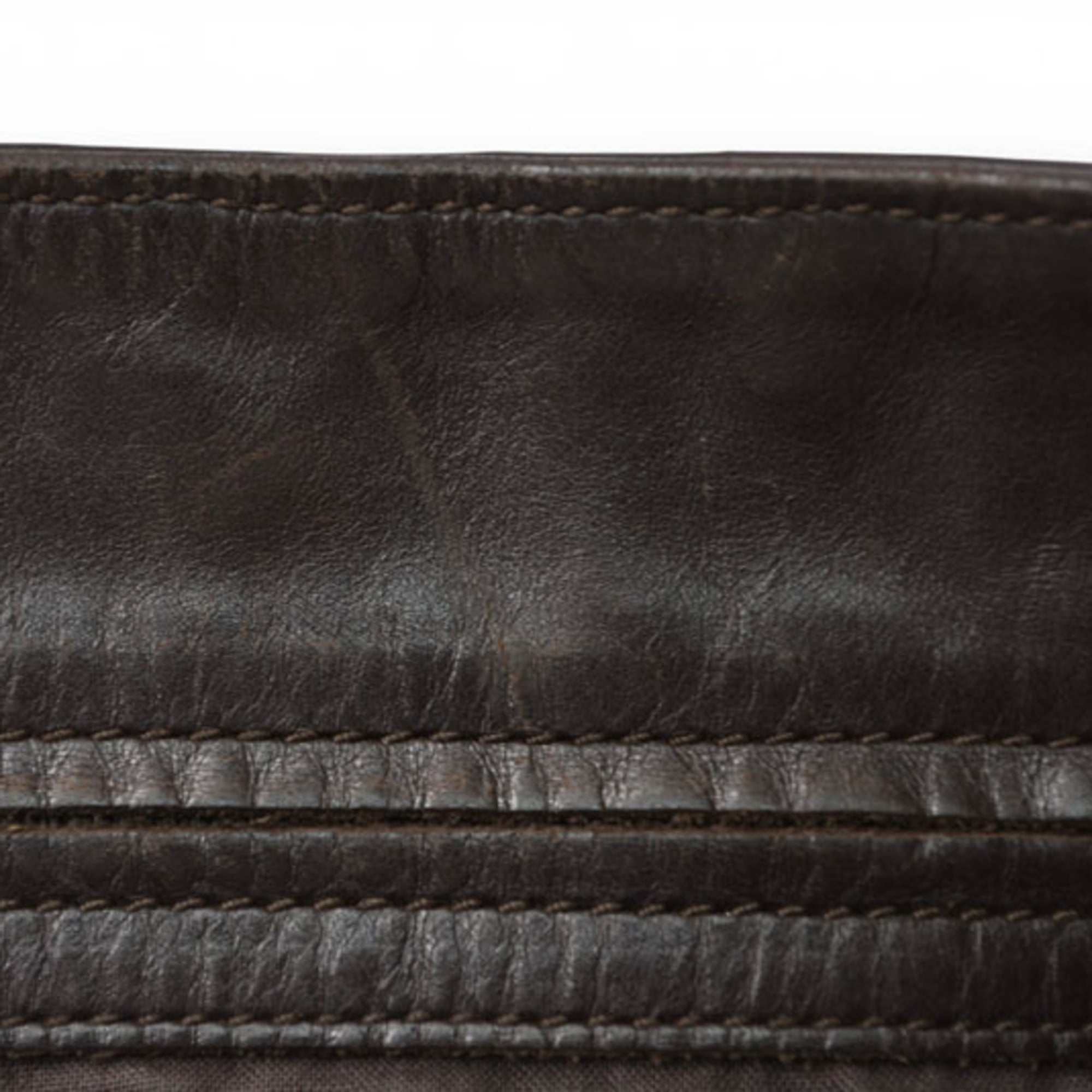 Bottega Veneta Dark Brown Leather Shoulder Bag