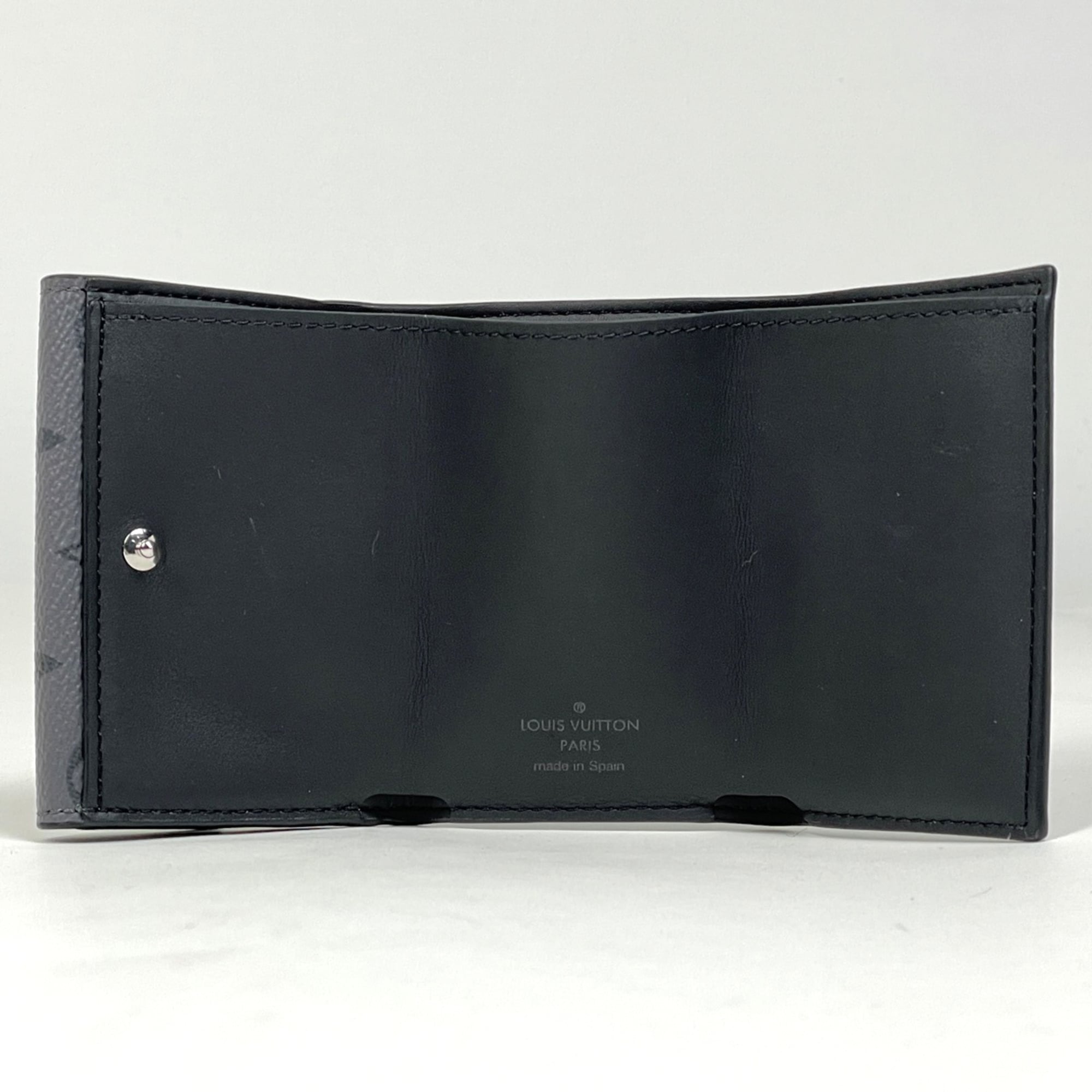 Louis Vuitton Black Monogram Eclipse Monogram Reverse Noir Monogram Eclipse Monogram Reverse Wallet (Tri-Fold)