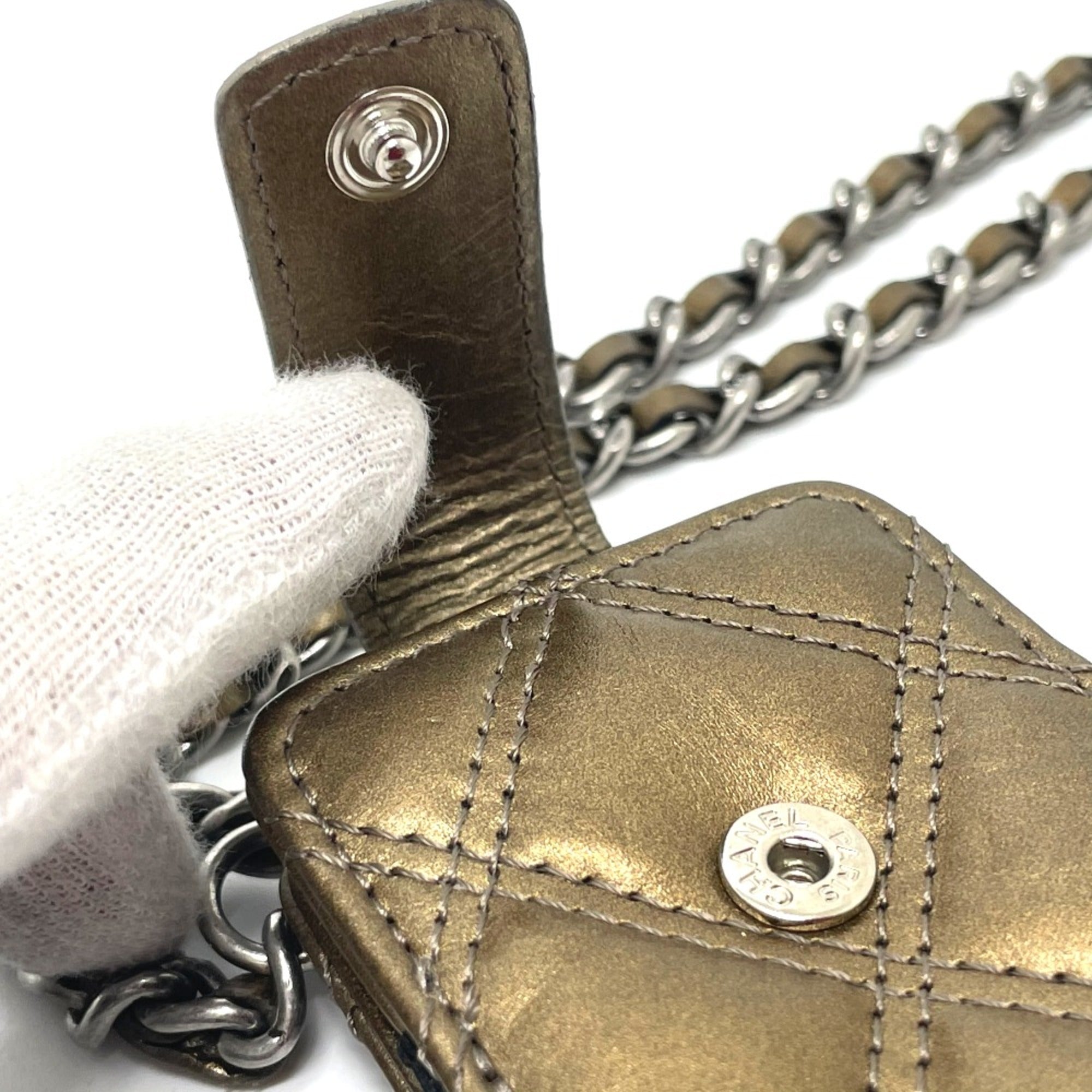 Chanel Gold Leather Shoulder Bag