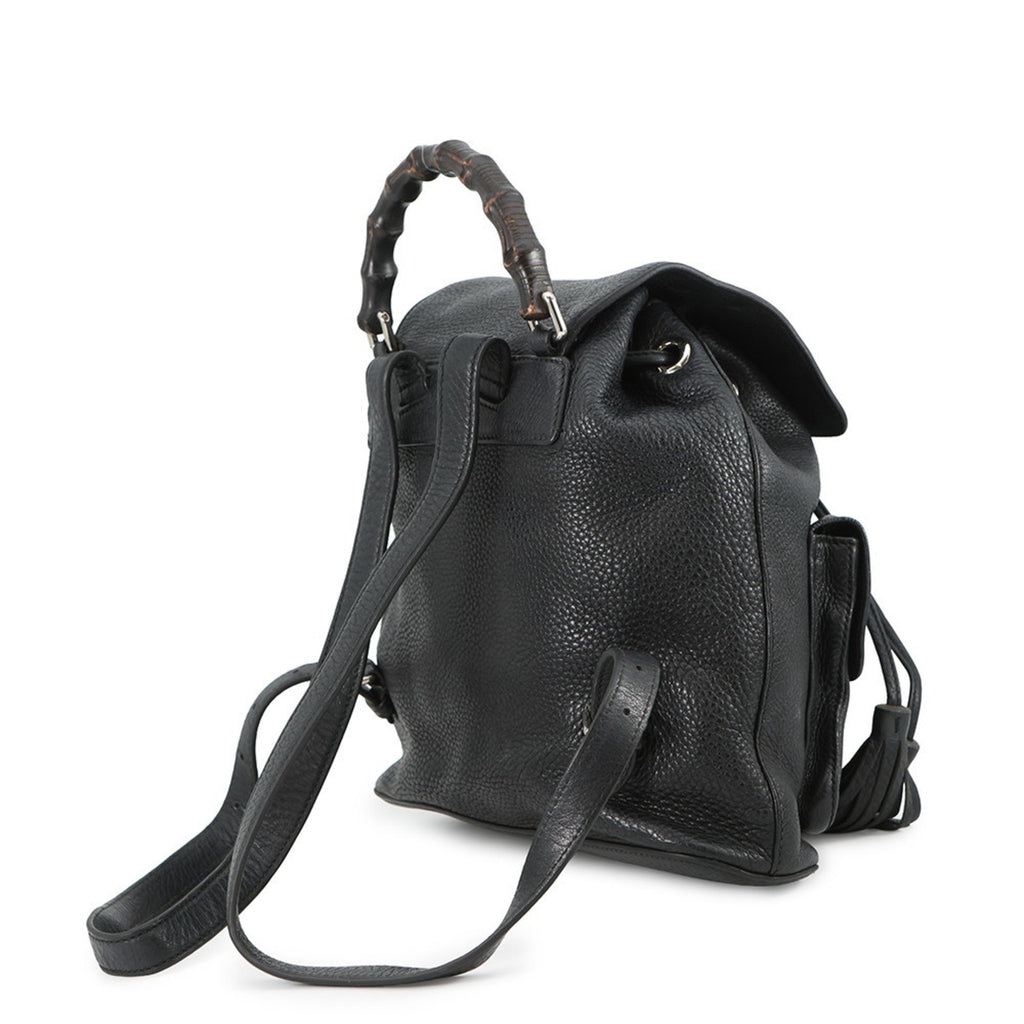 Gucci Black Leather Backpack Handbag (Pre-Owned)