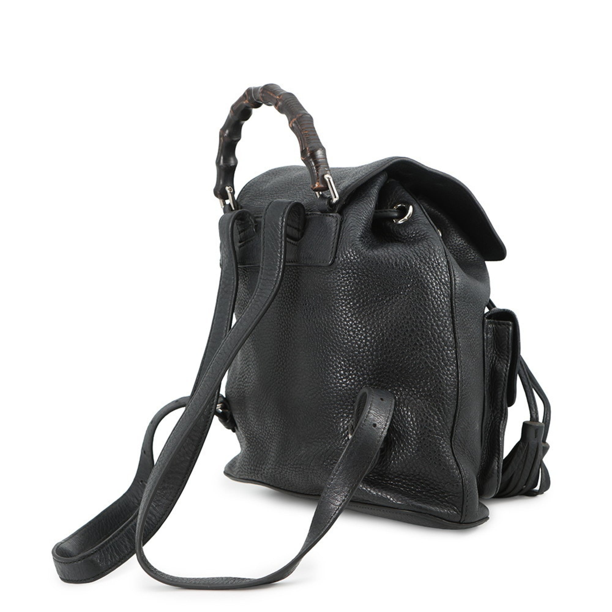 Gucci Black Leather Backpack Handbag (Pre-Owned)