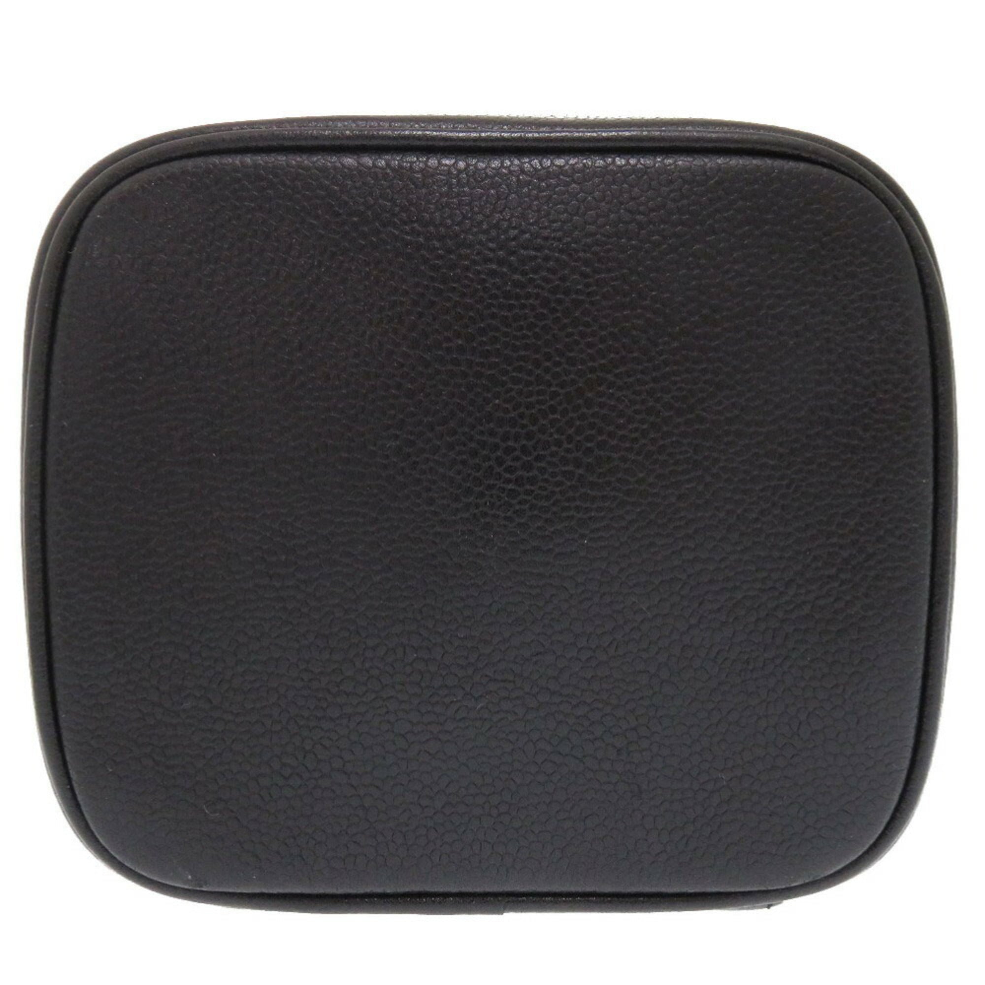 Chanel Black Grained Calfskin Handbag Vanity Bag