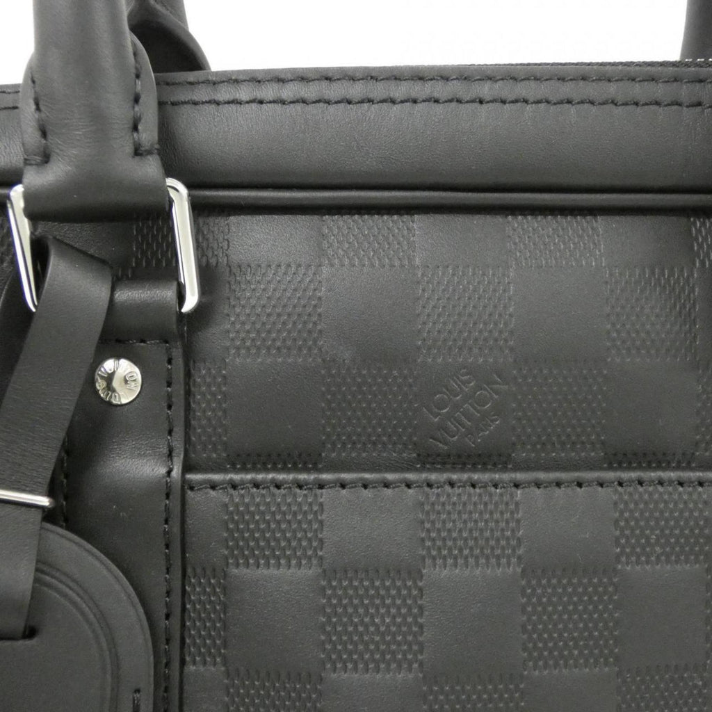 Louis Vuitton Black Leather Briefcase Handbag