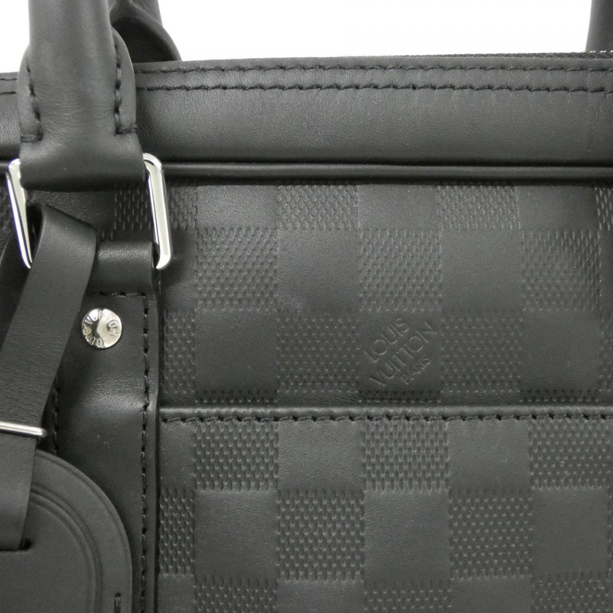 Louis Vuitton Black Leather Briefcase Handbag