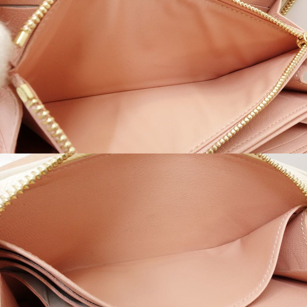 Louis Vuitton Cream Leather Long Wallet