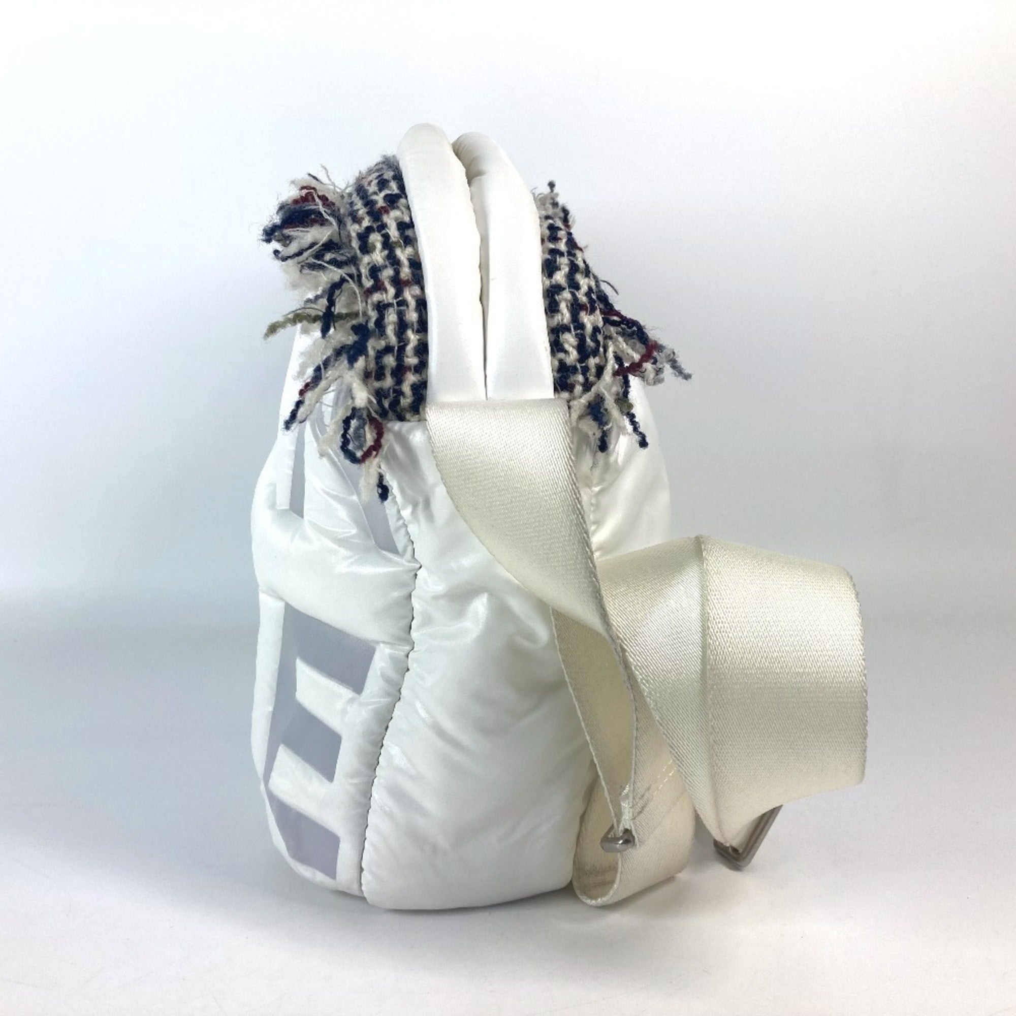 Chanel White Nylon Shoulder Bag