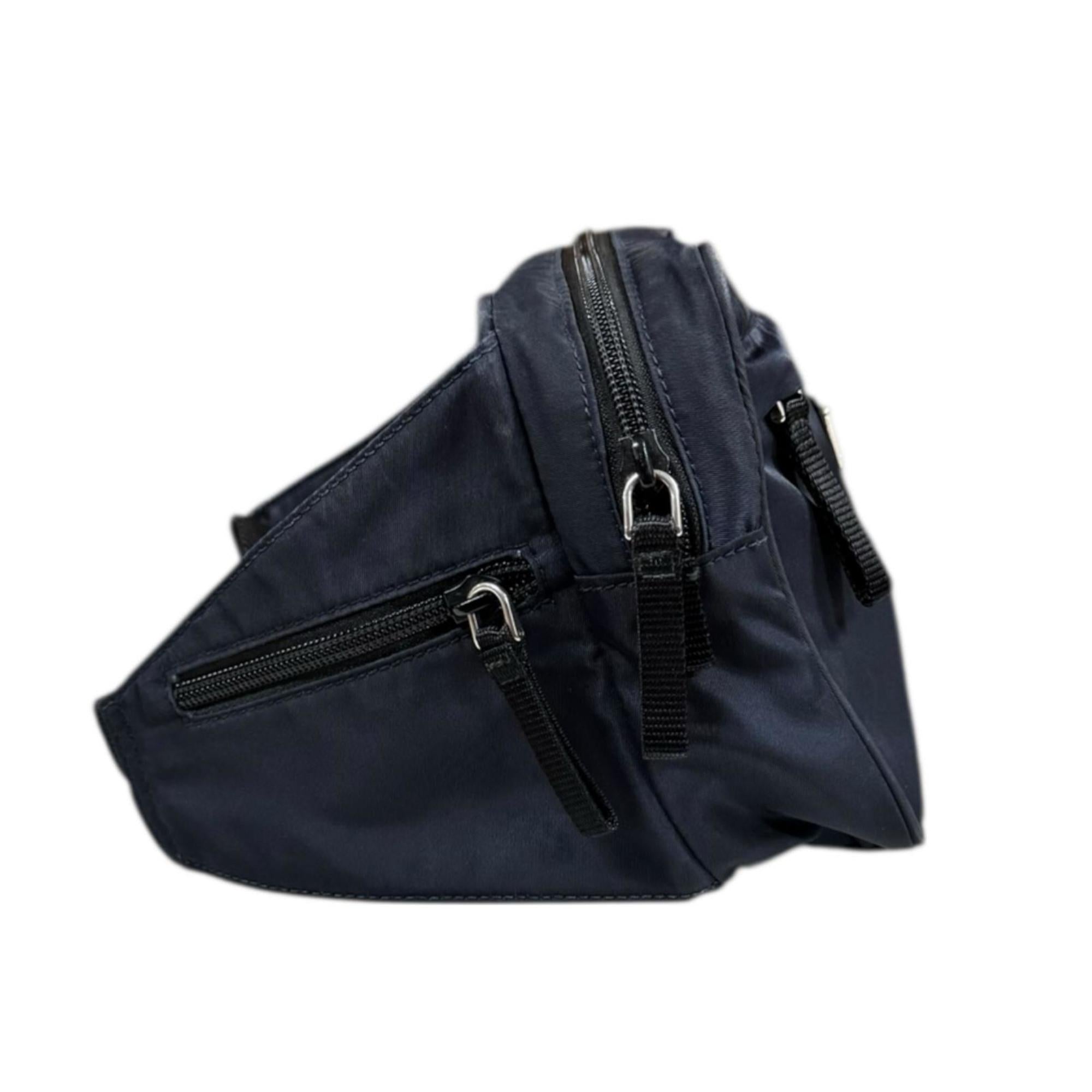 Prada Navy Black Nylon Sling Bag