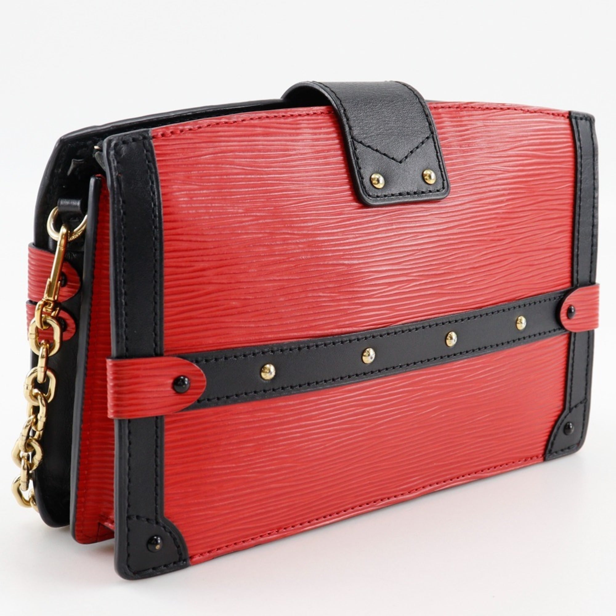 Louis Vuitton Epi Red Color Rouge Epi Leather Clutch Bag Shoulder Bag