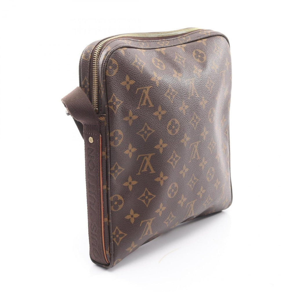 Louis Vuitton Monogram Brown Coated Canvas Leather Shoulder Bag