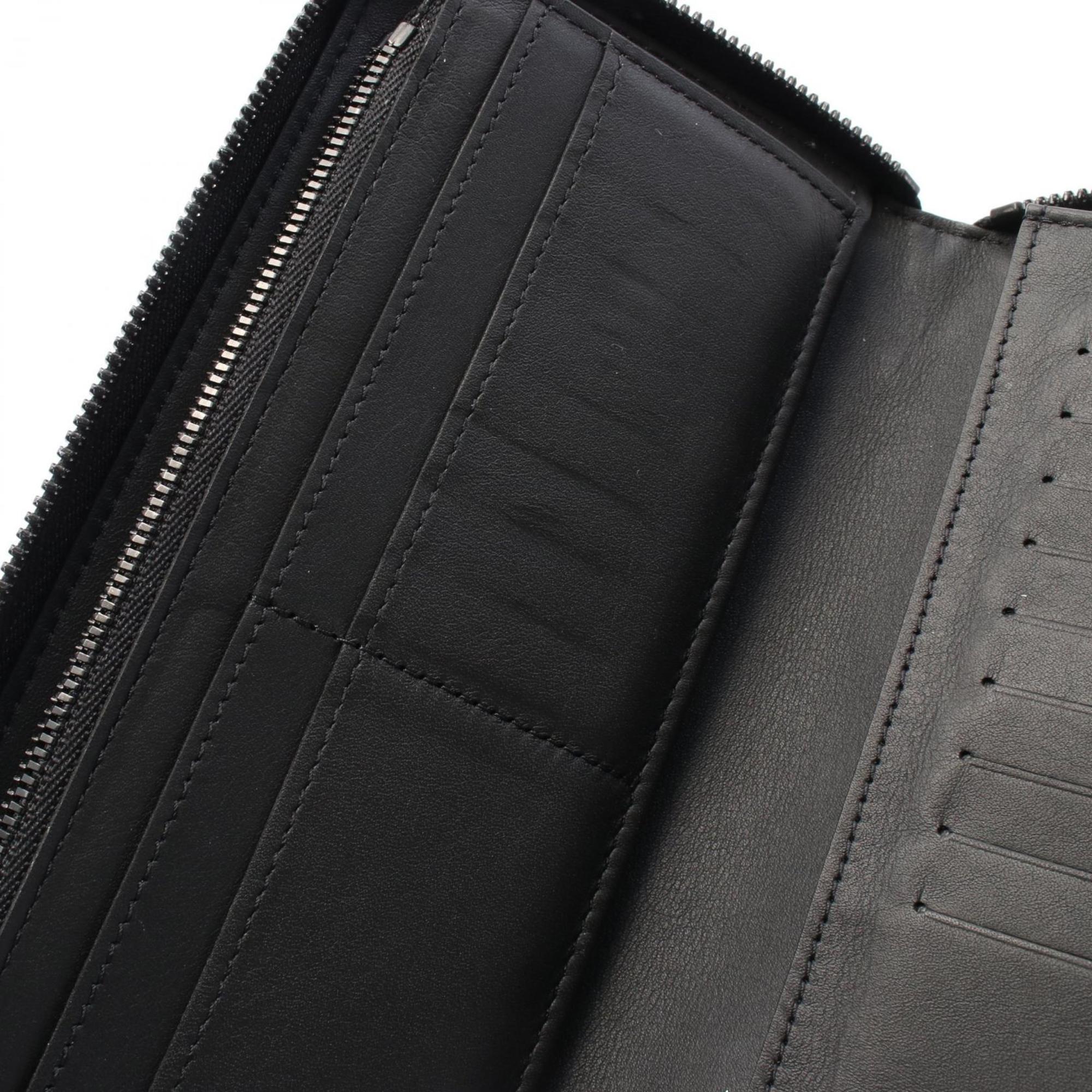 Louis Vuitton Black Monogram Shadow Leather Long Wallet