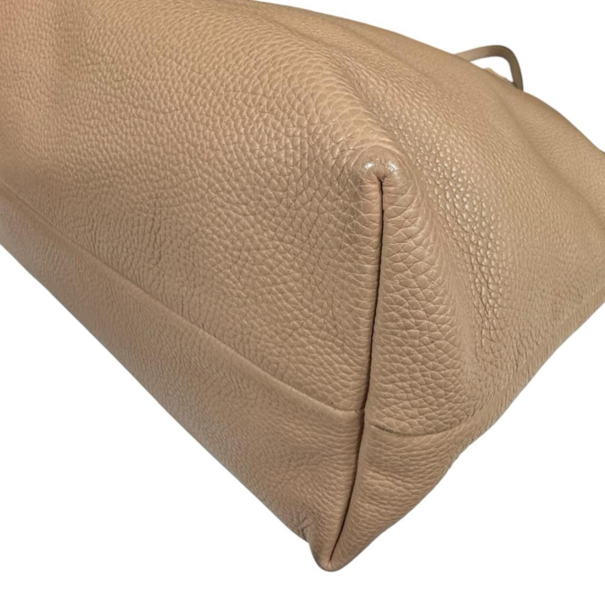 Gucci Bamboo Beige Leather Tote Bag (Pre-Owned)