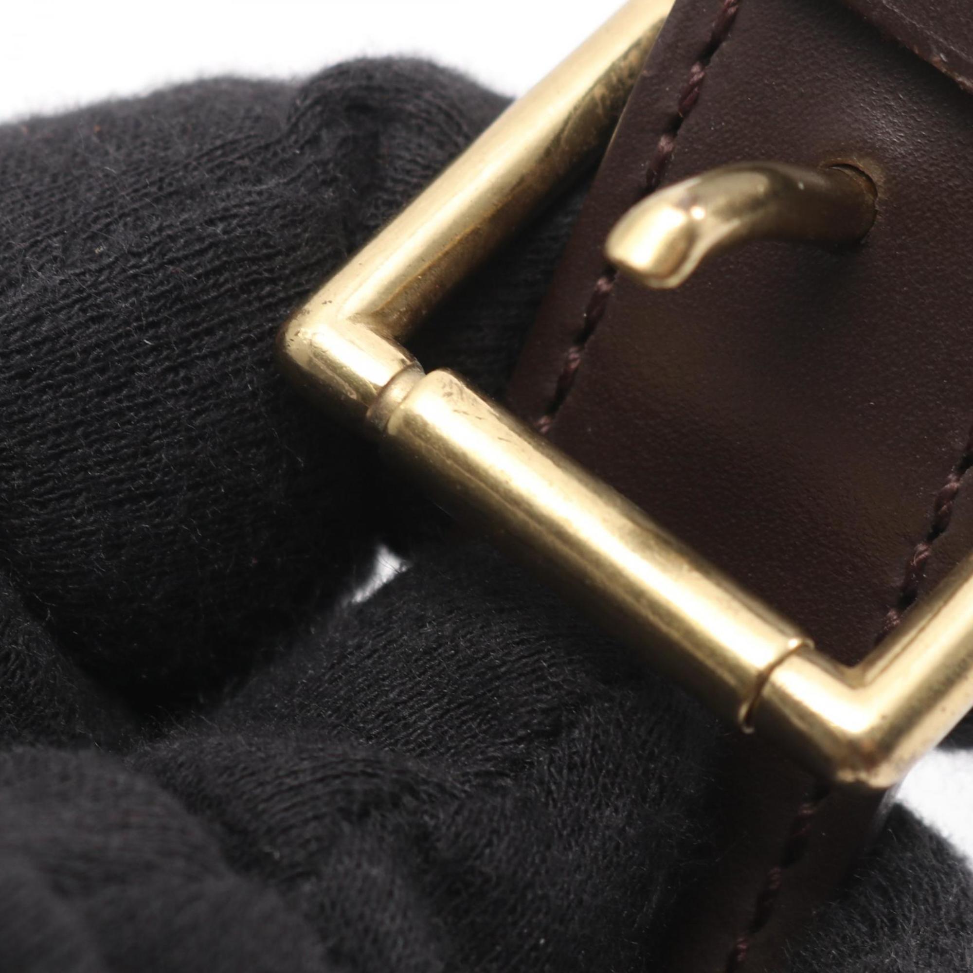 Louis Vuitton Brown Coated Canvas Leather Shoulder Bag