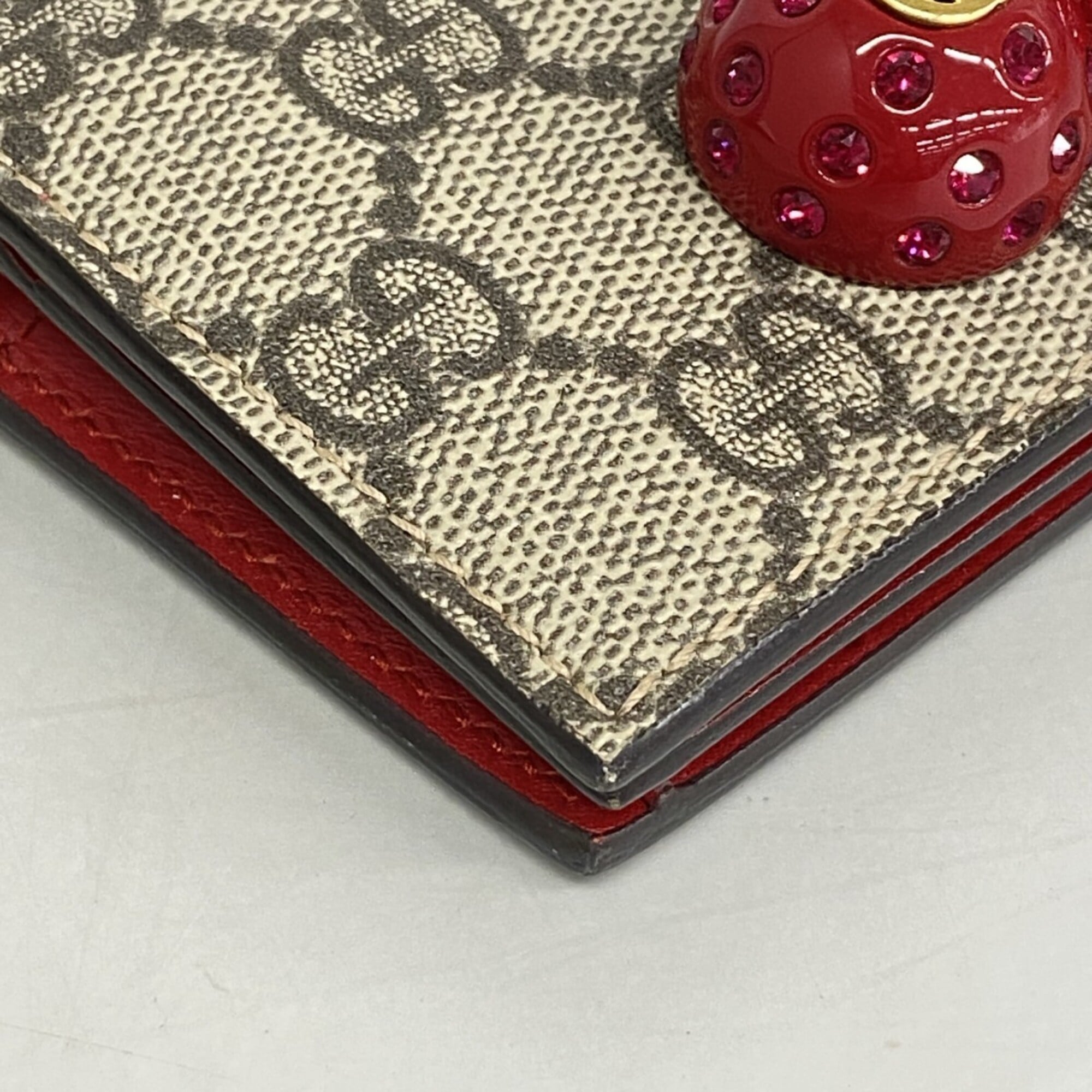 Gucci Brown Red Color Pvc Wallet (Bi-Fold) (Pre-Owned)