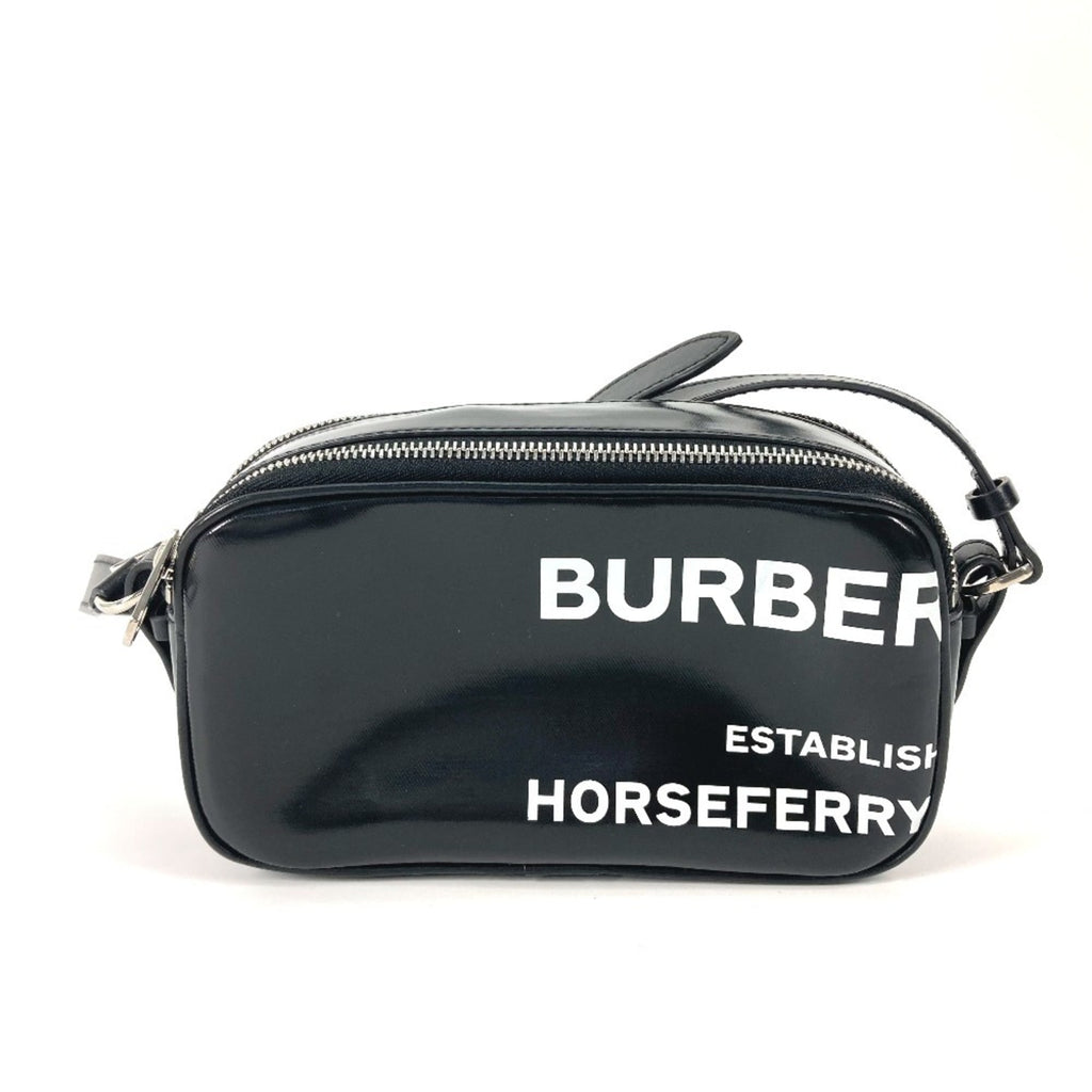 Burberry Black White Leather Shoulder Bag