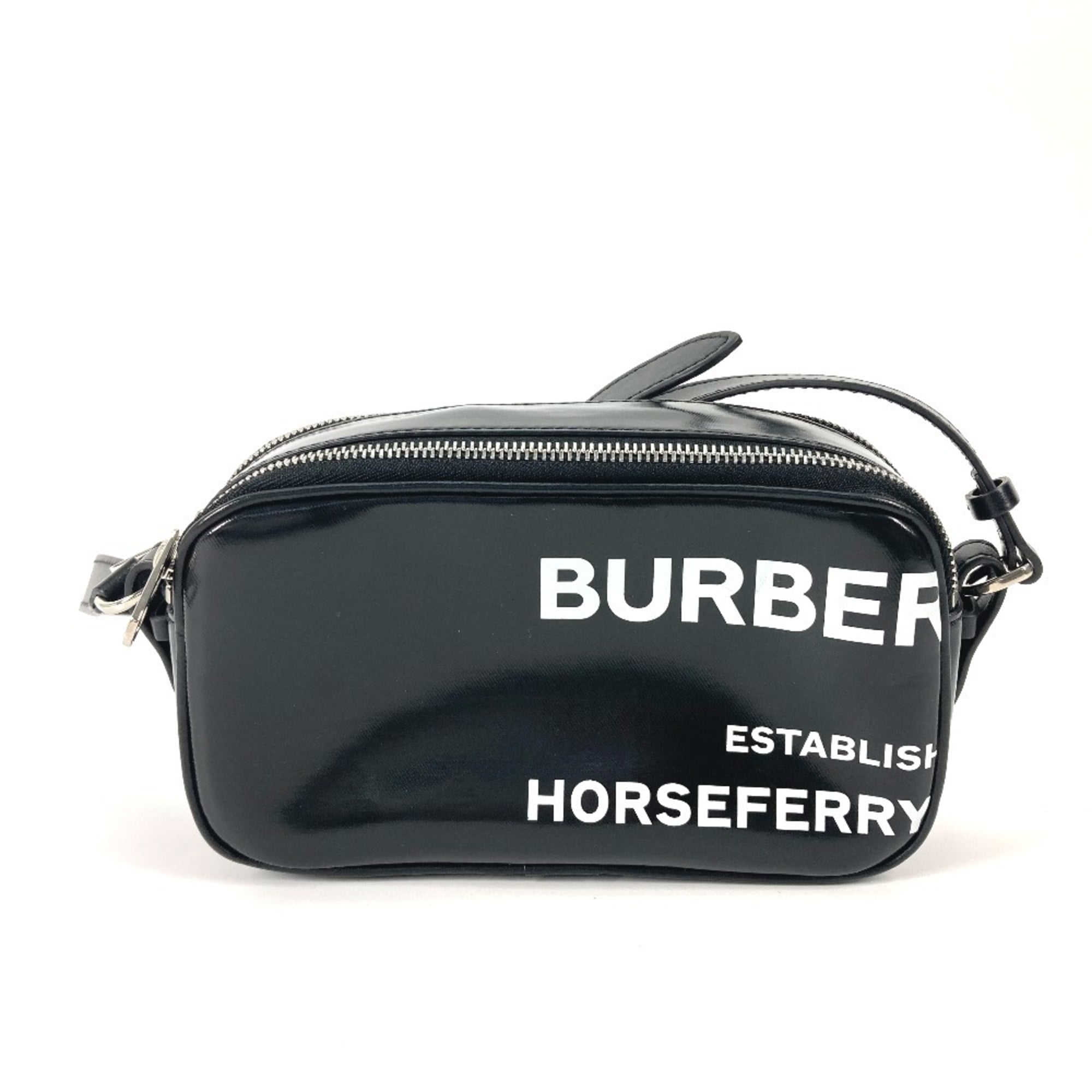 Burberry Black White Leather Shoulder Bag