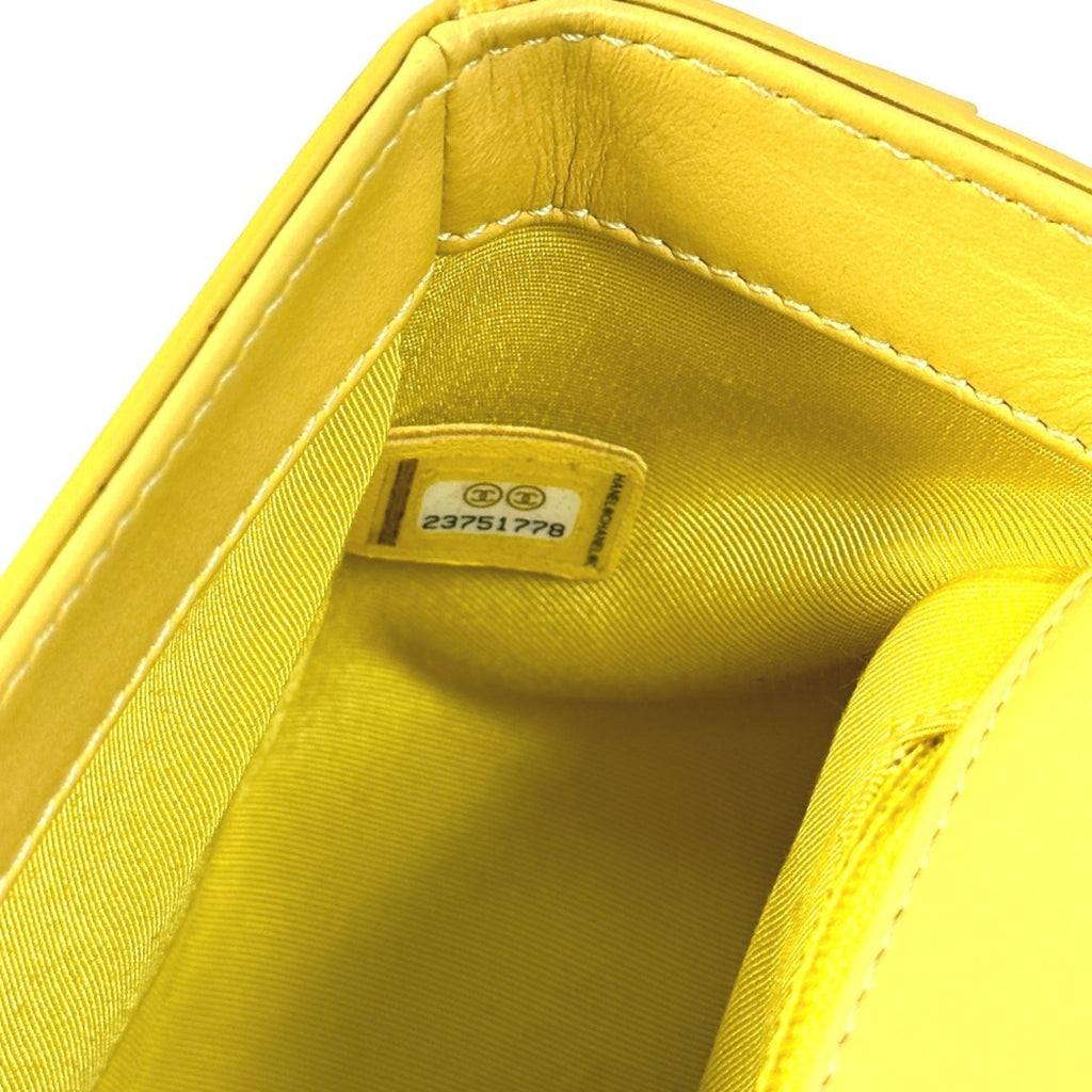 Chanel Yellow Leather Shoulder Bag