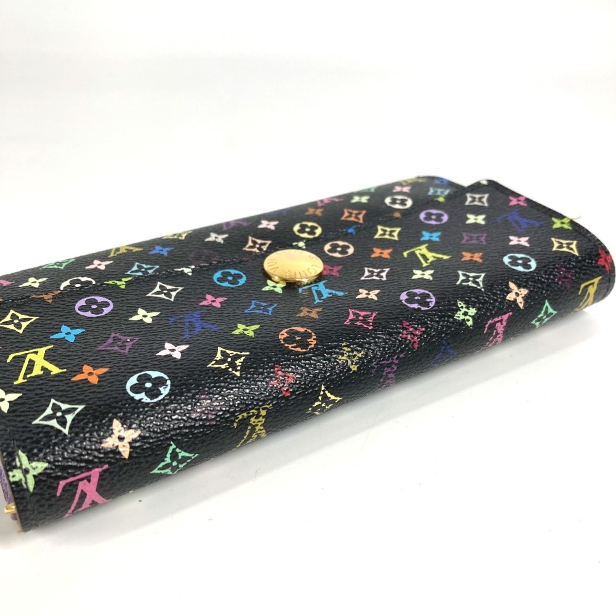 Louis Vuitton Black Multi-Color Purple Monogram Multicolore Canvas Chain/Shoulder Wallet